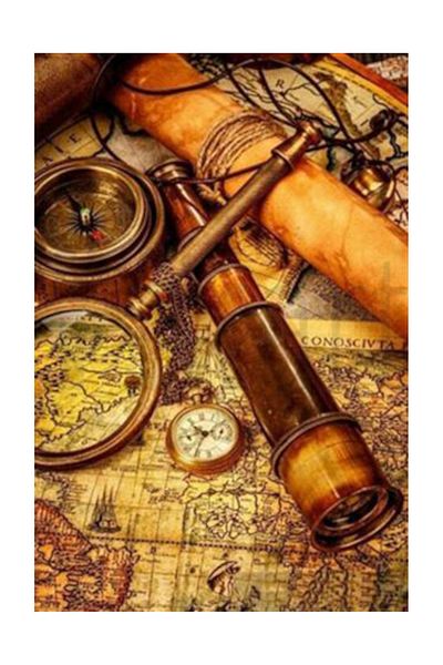 pixartsanat Binocular Compass Pixart Art Diamond Mosaic Painting Diamond Türkiye 53*78