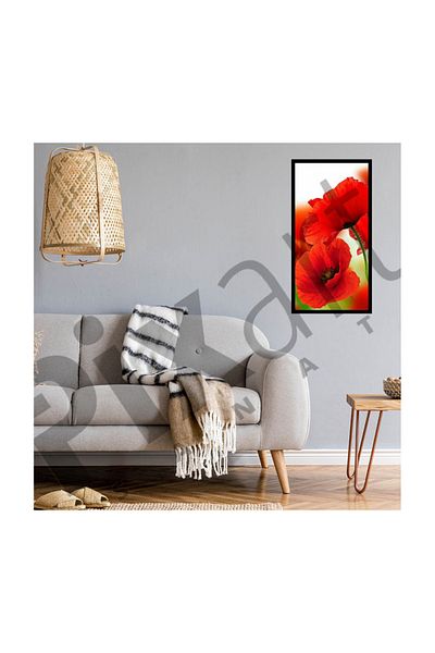 pixartsanat A Pair of Red Poppy Pixart Art Diamond Mosaic Painting Diamond Turkey 46*76