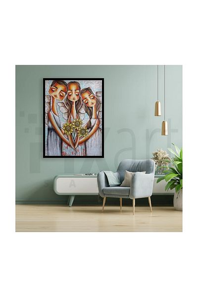 pixartsanat Three Angels Pixart Art Diamond Mosaic Painting Diamond Turkey 40*53