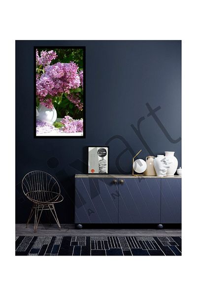 pixartsanat Pink Hyacinths in White Vase Pixart Art Diamond Mosaic Painting Diamond Turkey 46*66