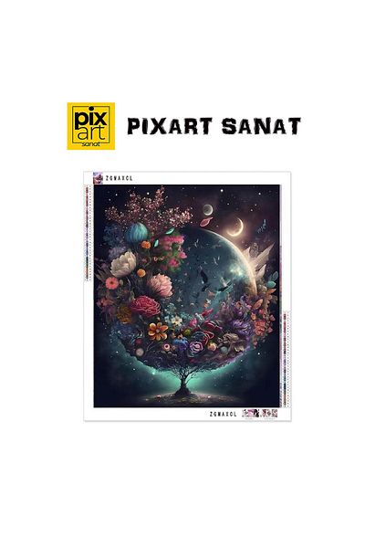 pixartsanat Flower Planet 40x50 PixArt Art Diamond Mosaic Painting Diamond Turkey