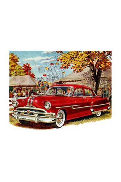 pixartsanat Red Classic Car Pixart Art Diamond Mosaic Painting Diamond Türkiye 53*60