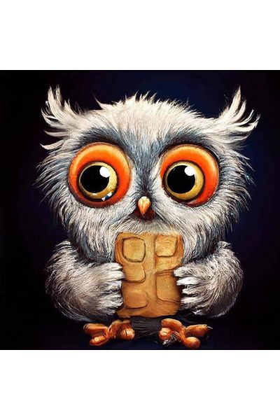pixartsanat Wise Owl 30x30 PixArt Art Diamond Mosaic Painting Diamond Turkey