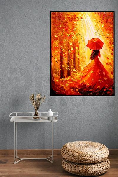 pixartsanat Maple Leaf Woman 30*40 Cm Pixart Art Diamond Mosaic Painting Diamond Turkey