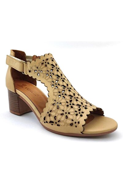 venüs ayakkabı Venus 1857215 Daily Genuine Leather Sandals-Beige