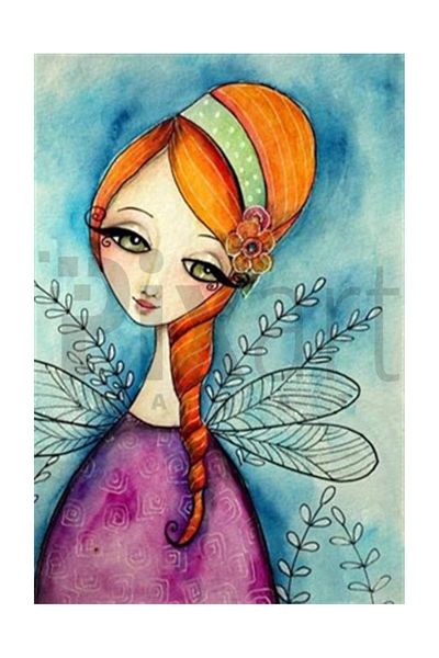 pixartsanat Girl Similing a Butterfly Pixart Art Diamond Mosaic Painting Diamond Turkey 45*66