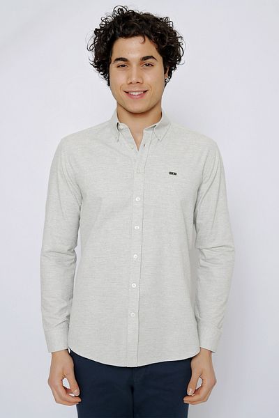 U.S. Polo Assn. Men's Ecru Long Sleeve Shirt Aksi Elifsu Butikhome