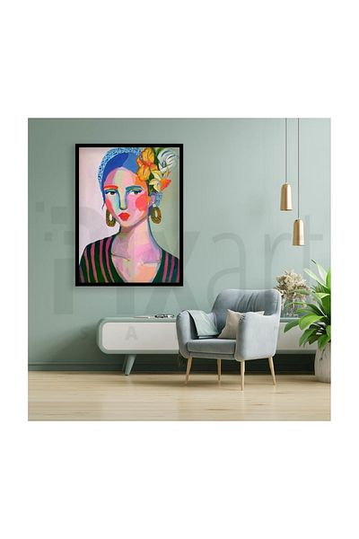 pixartsanat Stylish Woman Pixart Art Diamond Mosaic Painting Diamond Turkey 43*55