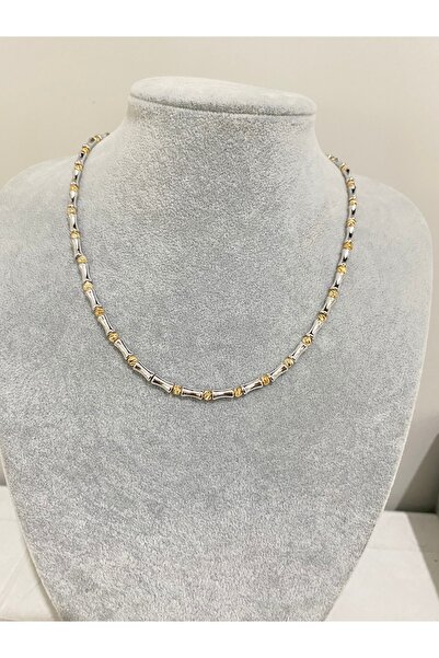 ANGELSS JEWELLERY قلادة من الخيزران باللون الفضي من سيريناي دوريكا (قلادة من ...