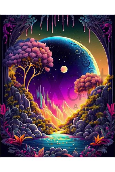 pixartsanat Dream Planet 30*40 Pixart Art Diamond Mosaic Painting Diamond Turkey