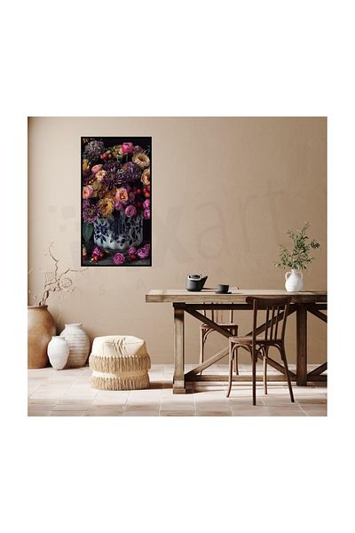 pixartsanat Various Flowers in Blue Patterned Pot Pixart Art Diamond Mosaic Painting Diamond Turkey 40*60