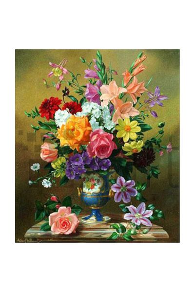 pixartsanat Pixart Art Colorful Flower Painting in a Diamond Mosaic Vase - Diamond Turkey 51*68