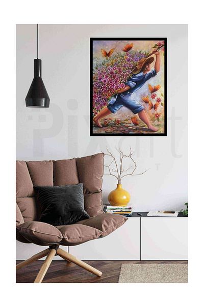 pixartsanat Floral Patterned Pixart Art for Kid - Diamond Mosaic Diamond Painting