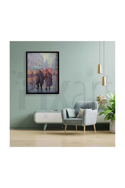 pixartsanat Old Pair in the Rain Pixart Art Diamond Mosaic Painting Diamond Turkey 41*46 E