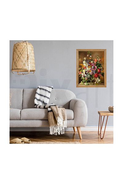 pixartsanat Wild Flowers in a Vase Pixart Art Diamond Mosaic Painting Diamond Turkey 51*71
