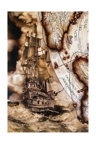 pixartsanat Ship And Map Pixart Art Diamond Mosaic Painting Diamond Türkiye 50*73