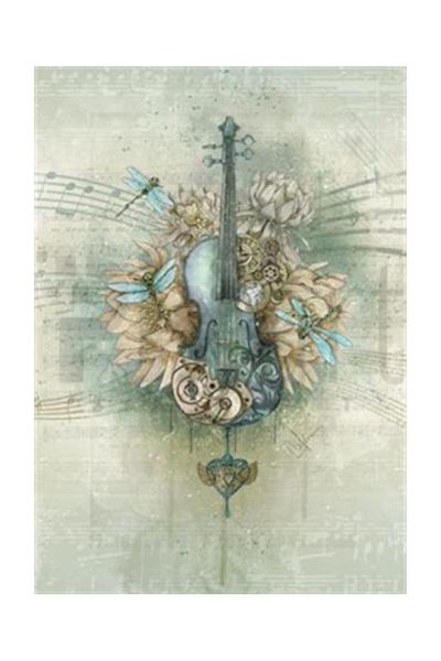 pixartsanat Violin And Flowers Pixart Art Diamond Mosaic Painting Diamond Turkey 68*95