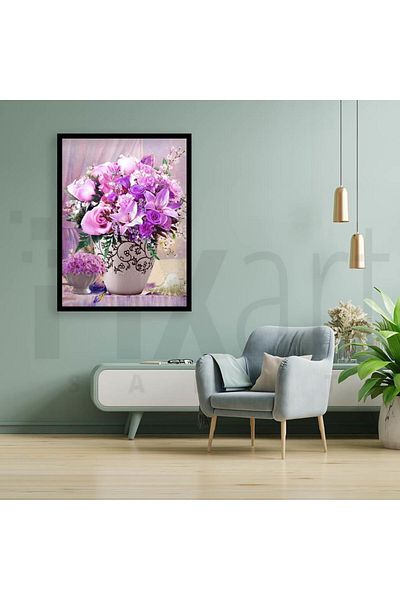 pixartsanat 30 X 40 cm, Flower Bouquet Pixart Art Diamond Mosaic Painting Diamond Turkey