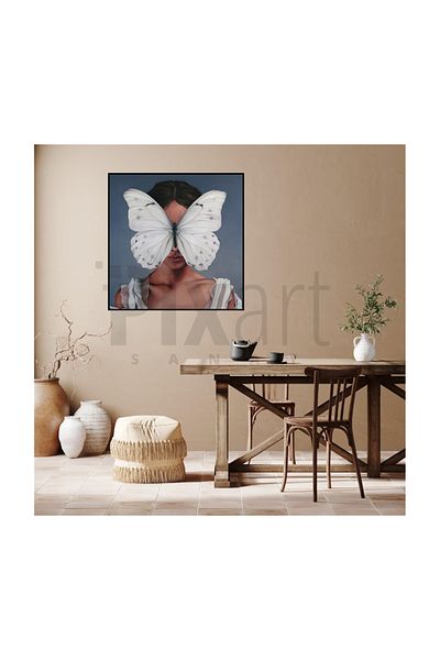 pixartsanat Butterfly Woman Pixart Art Diamond Mosaic Painting Diamond Türkiye 56*51