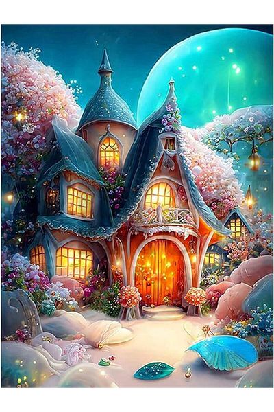 pixartsanat House in the Forest 30*40 PixArt Art Diamond Mosaic Painting Diamond Turkey