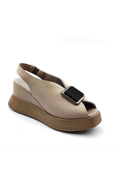 ALBİNİ Albini 10240 Mink Women's Daily Genuine Leather Sandals