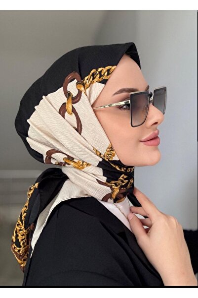 çiğdem eşarp Masalsu mio caz desenli eşarp