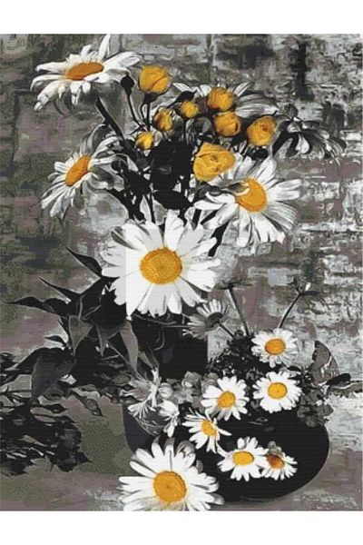 pixartsanat Daisies 40x50 PixArt Art Diamond Mosaic Painting Diamond Turkey