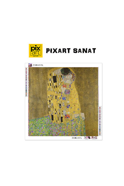 pixartsanat Gustav Klimt Öpücük Pixart Sanat Elmas Mozaik Tablo Diamond Türkiye 48*51