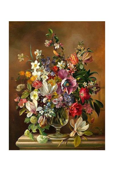 pixartsanat Wild Flowers in a Vase Pixart Art Diamond Mosaic Painting Diamond Turkey 51*71