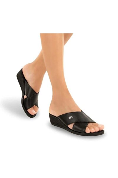 Muya Twice Anatomicalheel Spur Gel Supported Slippers-Black