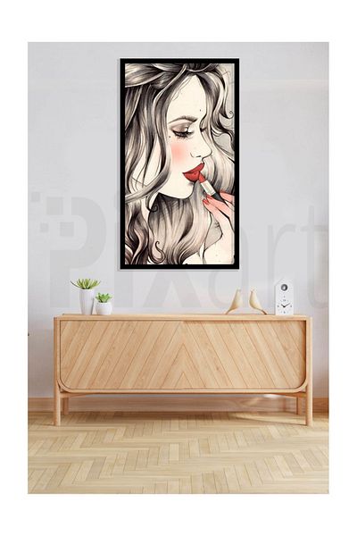 pixartsanat Red Lips Pixart Art Diamond Mosaic Painting Diamond Türkiye 30*53