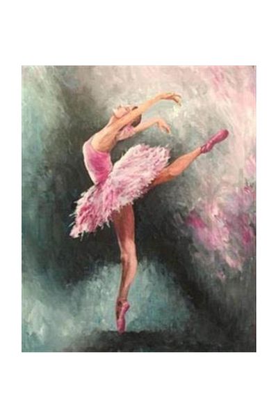 pixartsanat Pink Colored Ballerina Pixart Art Diamond Mosaic Painting Diamond Türkiye 43*53