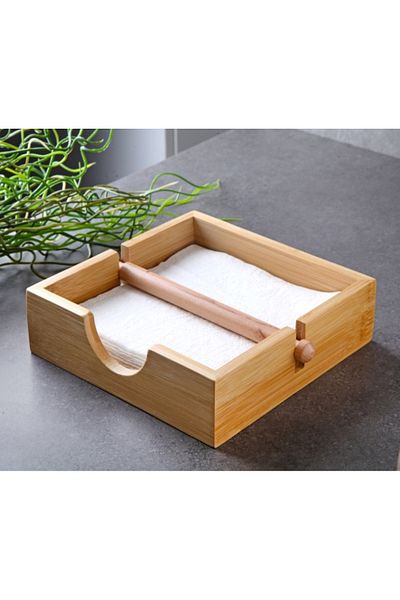 Mabeyn Bamboo Square Napkin Holder 18X18X5Cm