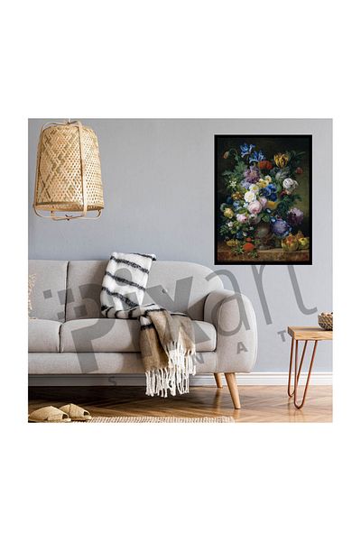 pixartsanat Jean Pierre Xavier Bidauld Flowers in Silver Vase Pixart Art Diamond Mosaic Painting Diamond Turkey 5