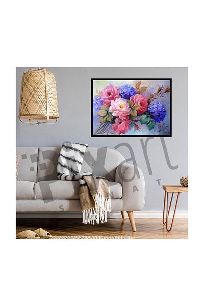 pixartsanat Flower Bouquet Pixart Art Diamond Mosaic Painting Diamond Turkey 77*57