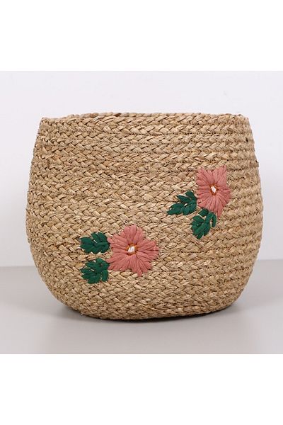 Mylamp Καρφίτσα Λουλούδι Μοτίβο 33x25 cm Καλάθι Θαλάσσιας Μπαντάζ