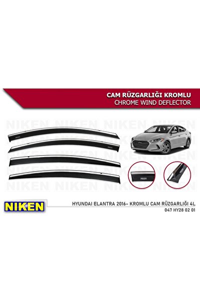 Niken Hyundai Elantra 2016-2021 Kromlu Cam Rüzgarlığı