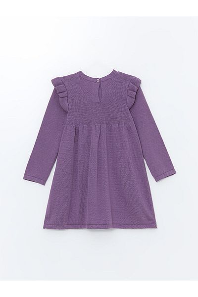 LC Waikiki Lw - Crew Neck Long Sleeve Patterned Baby Girl Dress
