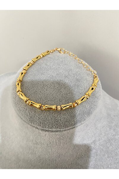 ANGELSS JEWELLERY Serenay Dorika Gold Silindir Bambu Bileklik (Dorika Gold Bileklik)