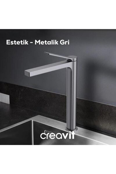 Creavit Ritmo Mutfak Armatürü - Metalik Gri