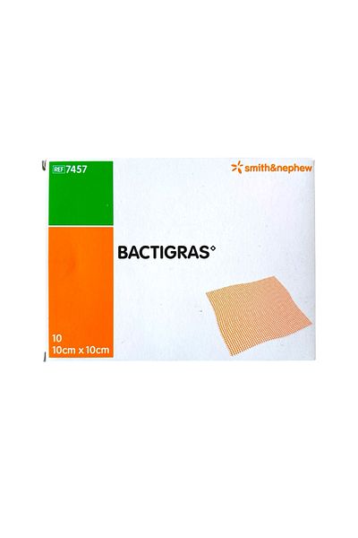 bactigras Smith & Nephew 10X10 cm Tulle Wound Cover - 10 Pieces (1 Box)