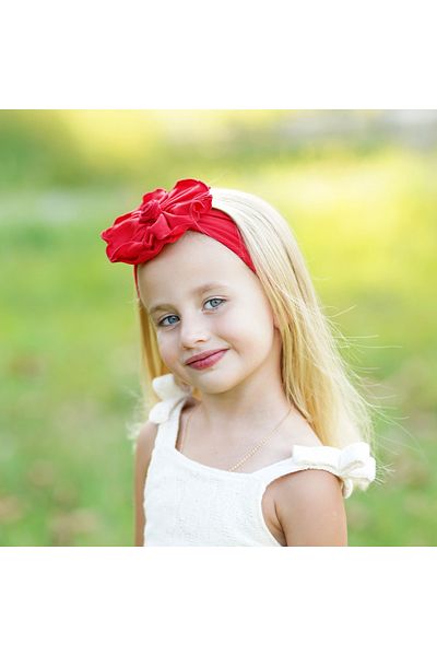 Babygiz Baby Girl Child Flower Detailed Handmade Soft Flexible Cotton Combed Hair Band