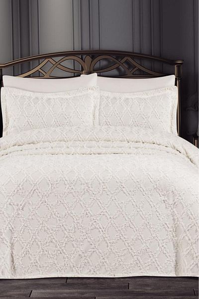 Çeyiz Diyarı Lucca 3 Piece Cream Pique Set - Dowry