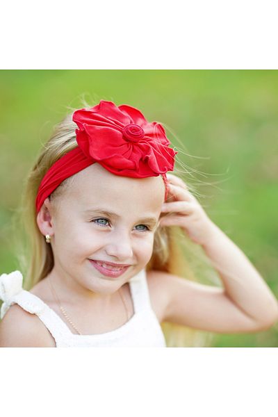 Babygiz Baby Girl Child Flower Detailed Handmade Soft Flexible Cotton Combed Hair Band