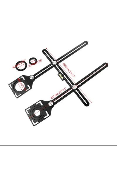 BGA Tilter Ruler Junction Box Hole Locator Ruler 2 Arms Protractor Angle Finder Template Ruler