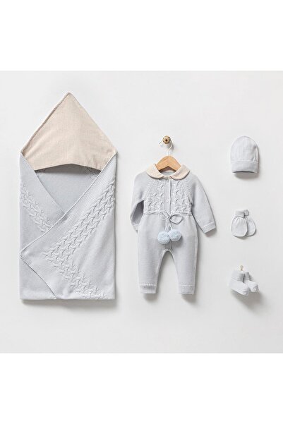 Nipperland 5-Piece Knitwear Men's Swaddling Set Blue