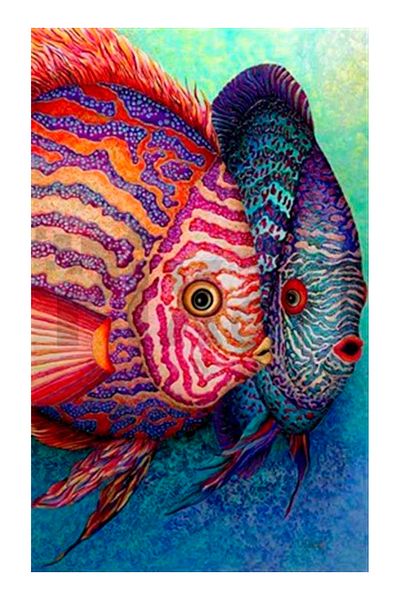 pixartsanat Surprised Fishes Pixart Art Diamond Musical Painting Daimond Turkey 43*68