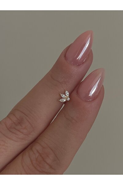 Sade Accessory Taşlı Lotus Şekilli Piercing