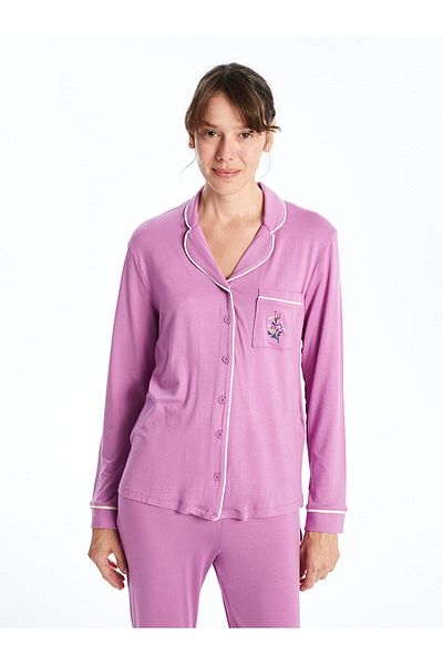 LC Waikiki Set de pijamale de damă cu guler brodat Lcwk