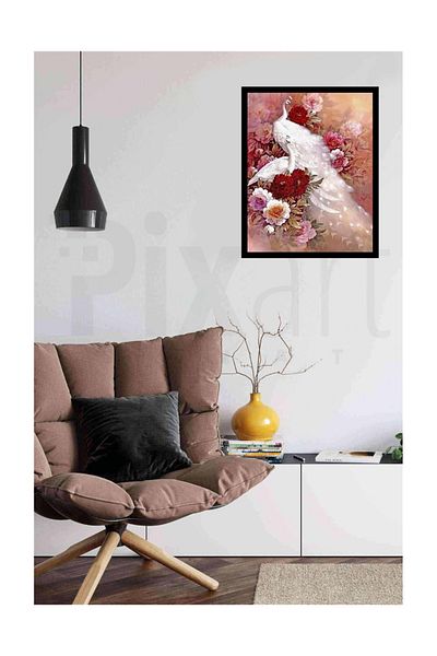 pixartsanat Flowers And Peacock Pixart Art Diamond Mosaic Painting Daimond Turkey 47*62